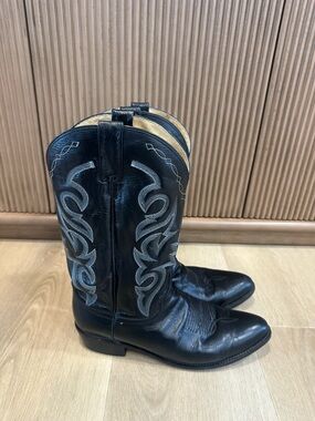 Dan Post Milwaukee black leather cowboy boots Classic Black Men's Western